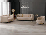 Toronto 3-pieces (Sofa & Loveseat & Chair) Livingroom Set in Cream from Furnia - Luna Furniture