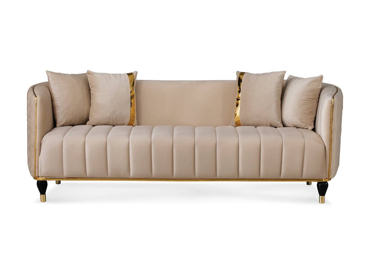 Toronto 3-pieces (Sofa & Loveseat & Chair) Livingroom Set in Cream from Furnia - Luna Furniture