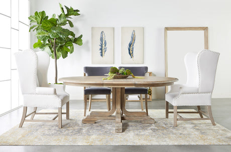 Torrey 60" Round Extension Dining Table in Natural Gray Acacia from Essentials For Living - Luna Furniture