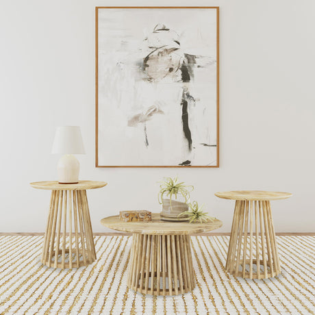 Touhy Natural Mango 3-Piece Round Coffee and End Table Set from Coaster - Luna Furniture