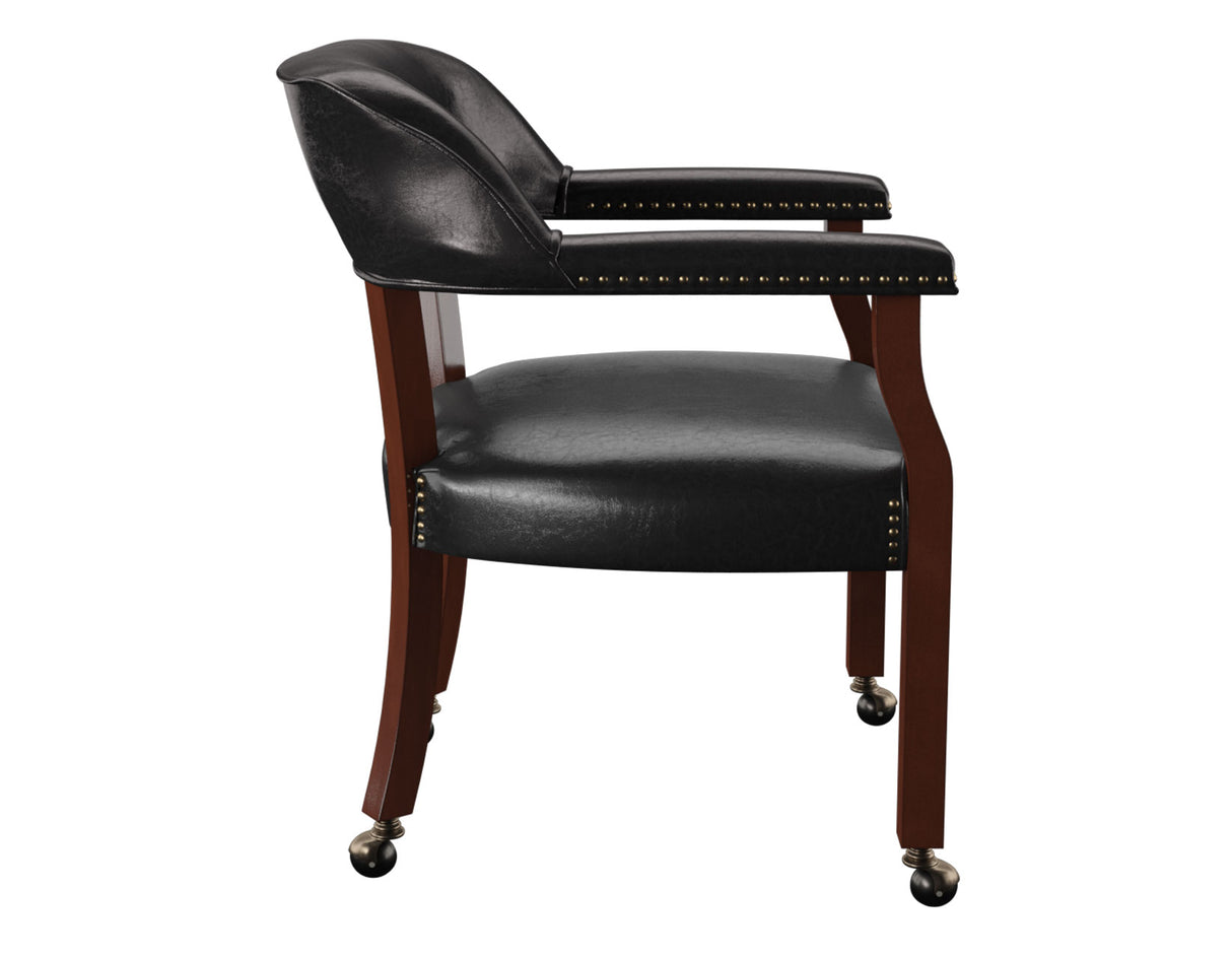 Tournament Arm Chair w/Casters, Black from Steve Silver - Luna Furniture