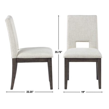 Evan Eggshell/Brown Walnut Side Chair, Set of 2 from Steve Silver - Luna Furniture