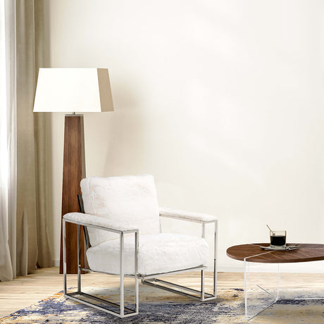 Trance Stainlesssteel Faux-fur Accent Chair from Michael Amini - Luna Furniture