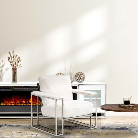 Trance Stainlesssteel Faux-fur Accent Chair from Michael Amini - Luna Furniture