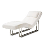Trance Stainlesssteel Astro Faux Fur Chaise from Michael Amini - Luna Furniture