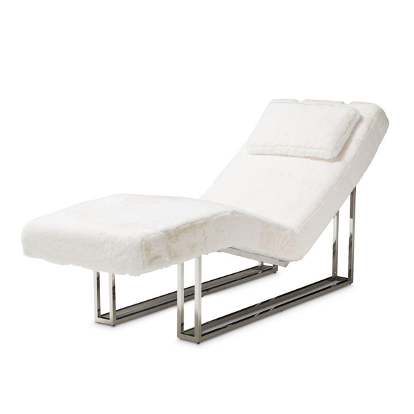 Trance Stainlesssteel Astro Faux Fur Chaise