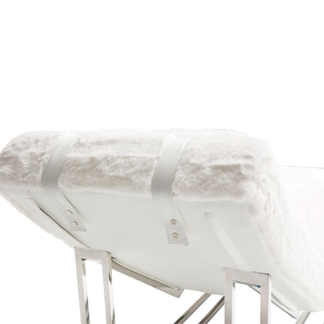 Trance Stainlesssteel Astro Faux Fur Chaise from Michael Amini - Luna Furniture