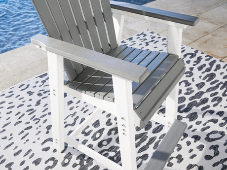 Transville Outdoor Counter Height Dining Table and 4 Barstools in Gray/White from Ashley - Luna Furniture