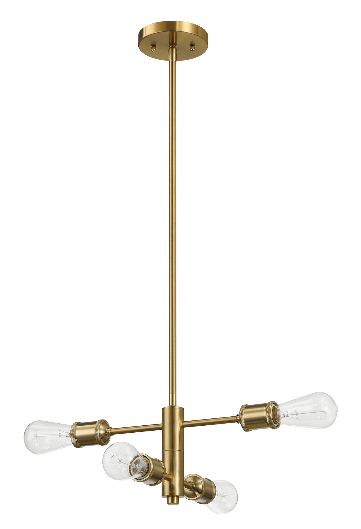 Trellis Four Lights Modern Gold Chandelier Vintage Pendant Fixture for Living Room Dining Kitchen 15"W × 6.75"H from Midinmod - Luna Furniture