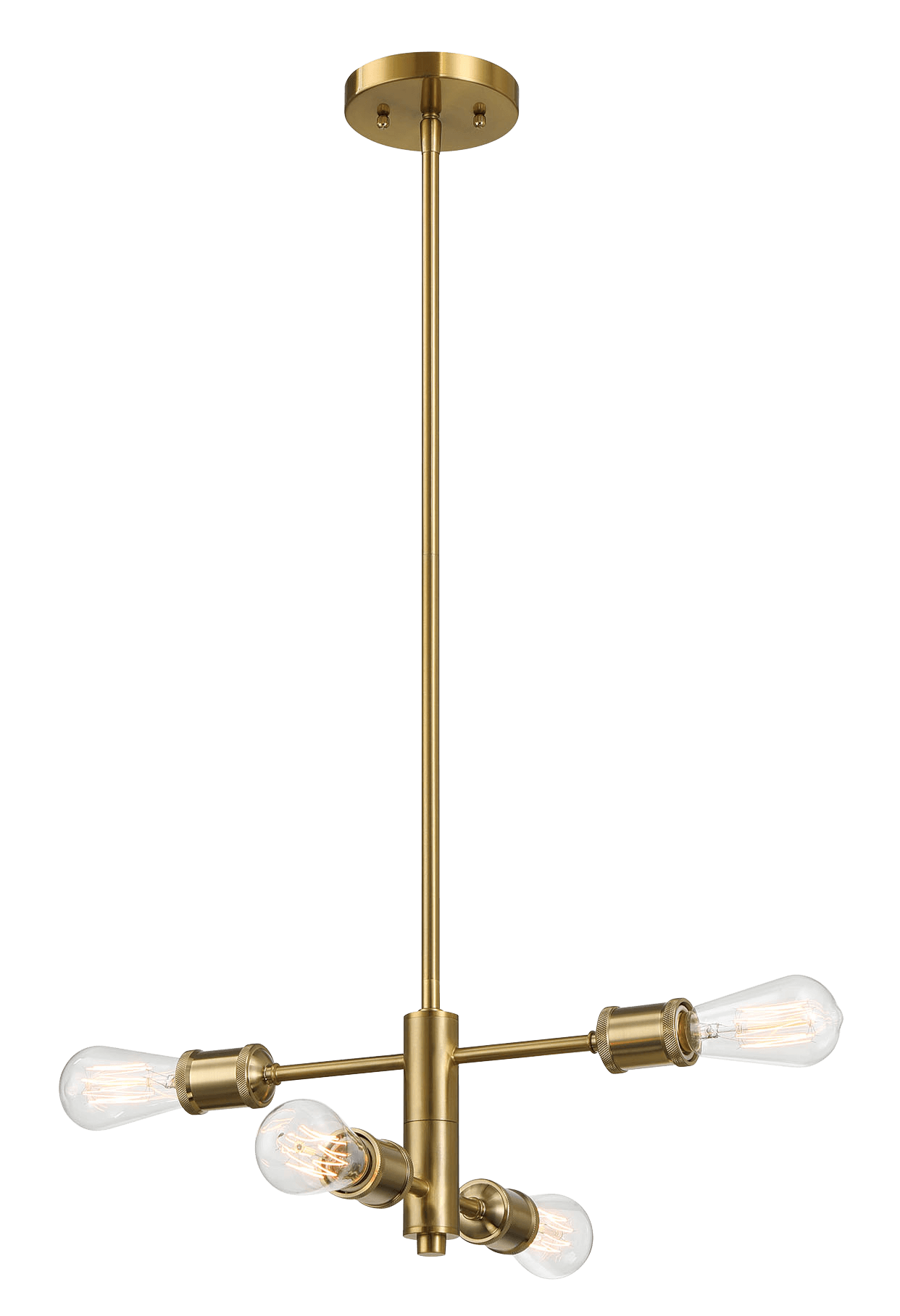 Trellis Four Lights Modern Gold Chandelier Vintage Pendant Fixture for Living Room Dining Kitchen 15"W × 6.75"H from Midinmod - Luna Furniture