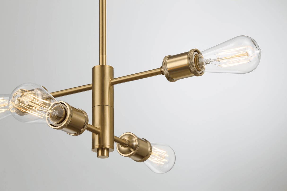 Trellis Four Lights Modern Gold Chandelier Vintage Pendant Fixture for Living Room Dining Kitchen 15"W × 6.75"H from Midinmod - Luna Furniture