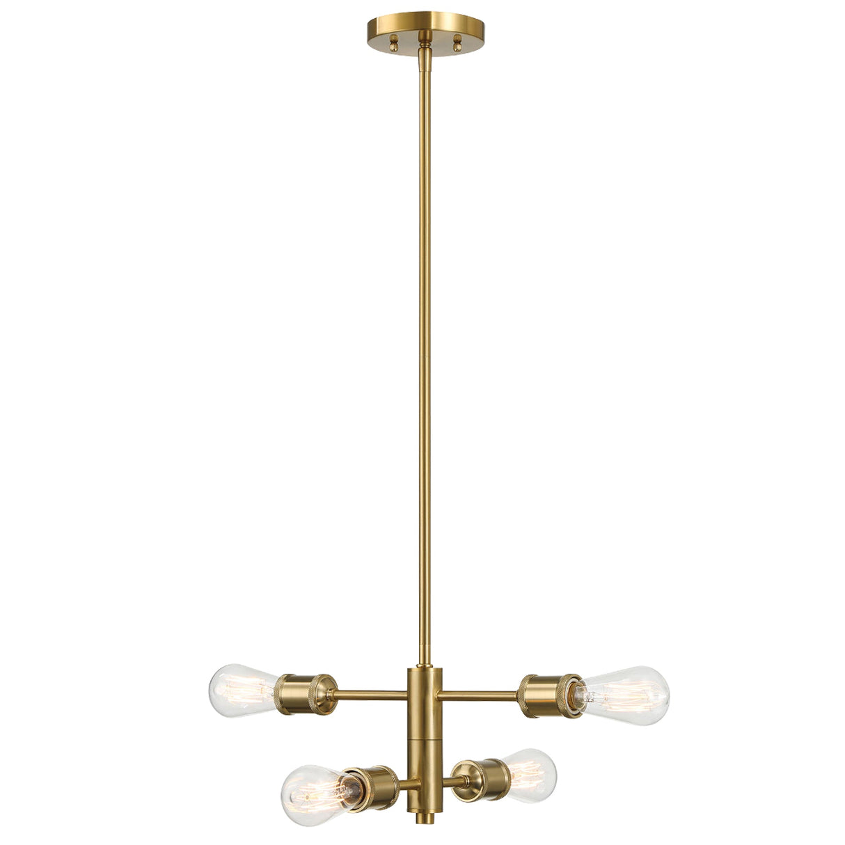 Trellis Four Lights Modern Gold Chandelier Vintage Pendant Fixture for Living Room Dining Kitchen 15"W × 6.75"H from Ashcroft Furniture - Luna Furniture