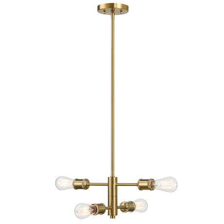 Trellis Four Lights Modern Gold Chandelier Vintage Pendant Fixture for Living Room Dining Kitchen 15"W × 6.75"H from Ashcroft Furniture - Luna Furniture