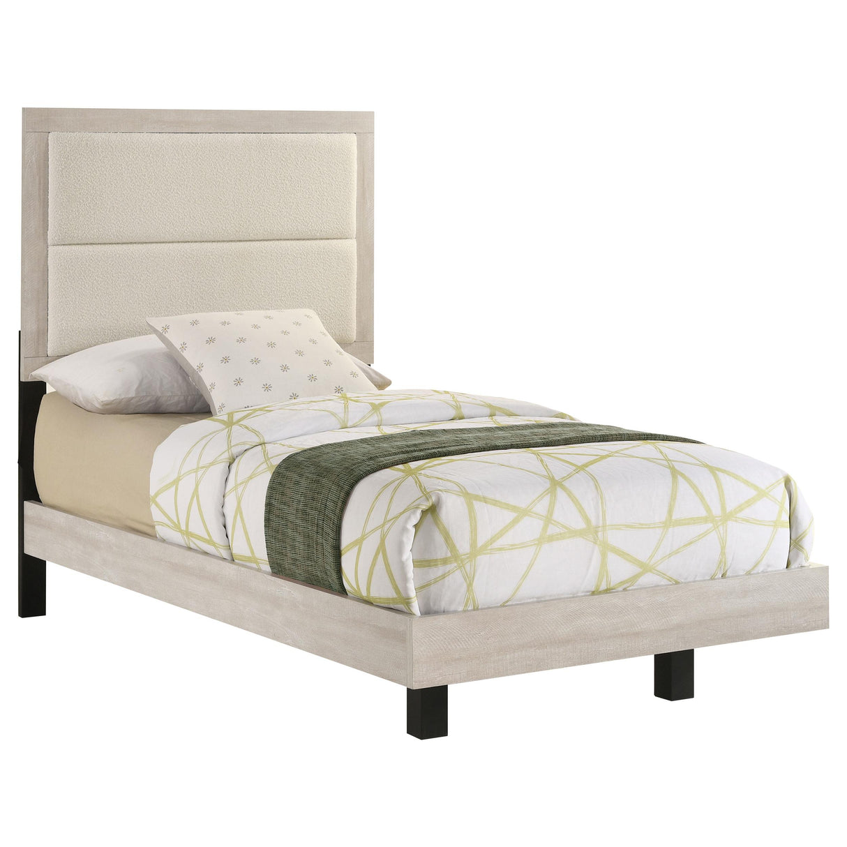 Trenton Rustic Cream 54-inch Wood Twin Panel Bed from Coaster - Luna Furniture