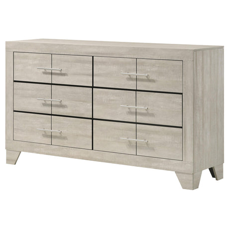 Trenton Rustic Cream 6-Drawer Bedroom Dresser from Coaster - Luna Furniture