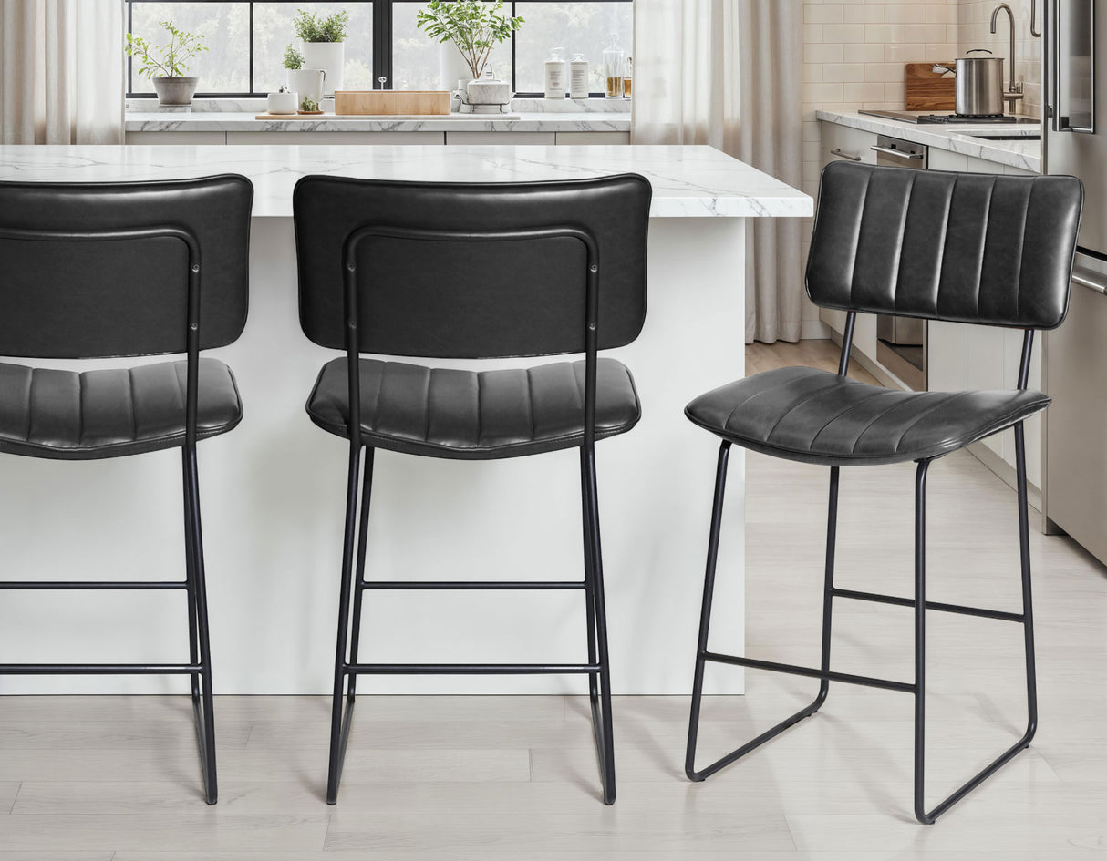 Tribeca Black 24″ Commercial Grade Counter Stool from Steve Silver - Luna Furniture