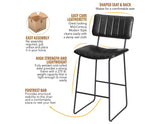 Tribeca Black 30″ Commercial Grade Bar Stool from Steve Silver - Luna Furniture
