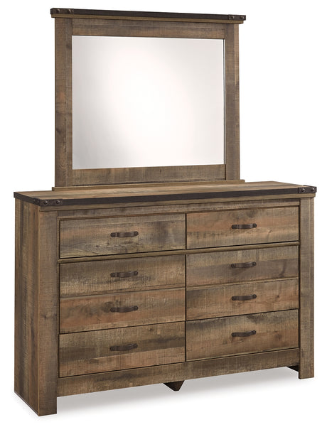 Trinell Brown Full Panel Bed, Dresser, Mirror and Nightstand from Ashley - Luna Furniture