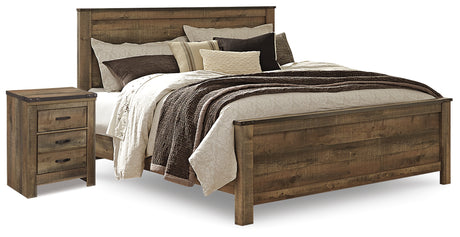 Trinell Brown King Panel Bed and Nightstand from Ashley - Luna Furniture