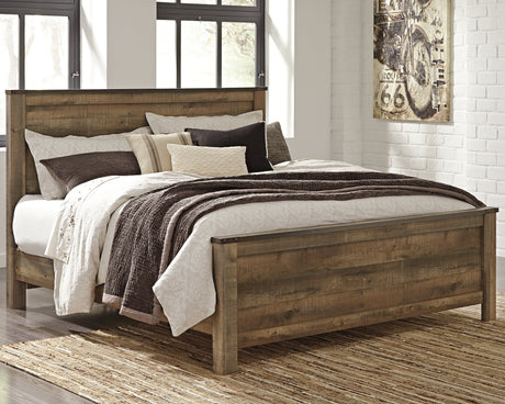 Trinell Brown King Panel Bed and Nightstand from Ashley - Luna Furniture