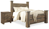 Trinell Brown Queen Poster Bed and Nightstand from Ashley - Luna Furniture