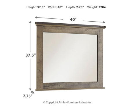 Trinell Brown Queen Poster Bed, Dresser, Mirror, Chest and 2 Nightstands from Ashley - Luna Furniture
