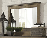 Trinell Brown Queen Poster Bed, Dresser, Mirror, Chest and 2 Nightstands from Ashley - Luna Furniture