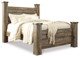 Trinell Brown Queen Poster Bed, Dresser, Mirror, Chest and 2 Nightstands from Ashley - Luna Furniture