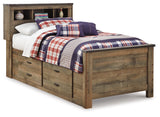 Trinell Brown Twin Panel Bed with Storage and Nightstand from Ashley - Luna Furniture