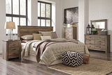 Trinell Brown King/California King Panel Headboard Bed with Mirrored Dresser and 2 Nightstands from Ashley - Luna Furniture