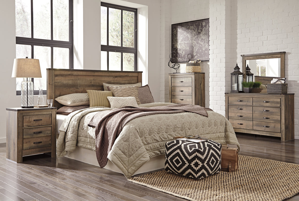 Trinell Brown King/California King Panel Headboard with Dresser, Chest and 2 Nightstands from Ashley Furniture - Luna Furniture
