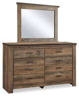 Trinell King Panel Bed. Dresser, Mirror, Chest and 2 Nightstands from Ashley - Luna Furniture