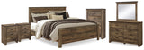 Trinell King Panel Bed. Dresser, Mirror, Chest and 2 Nightstands from Ashley - Luna Furniture
