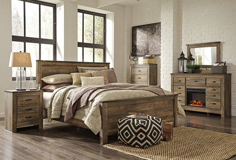 Trinell Brown King Panel Bed with Dresser and 2 Nightstands from Ashley - Luna Furniture