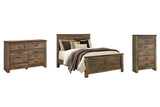 Trinell Queen Panel Bed with Dresser and Chest in Brown from Ashley - Luna Furniture