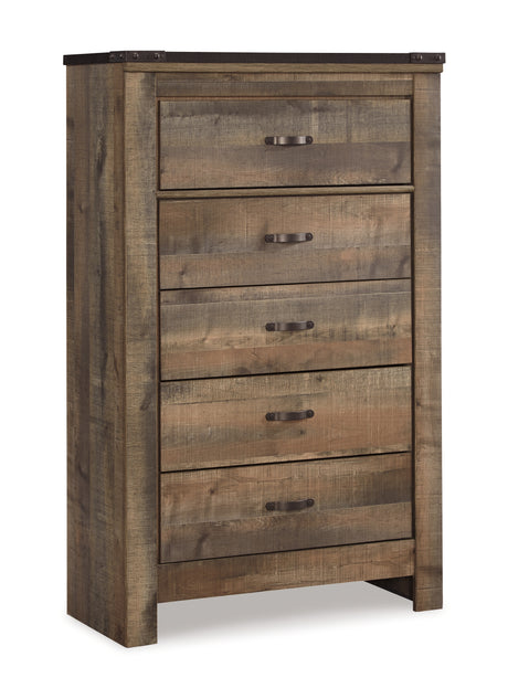 Trinell Queen Panel Bed with Dresser and Chest in Brown from Ashley - Luna Furniture