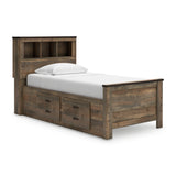 Trinell Twin Bookcase Storage Bed, Dresser and Mirror from Ashley - Luna Furniture