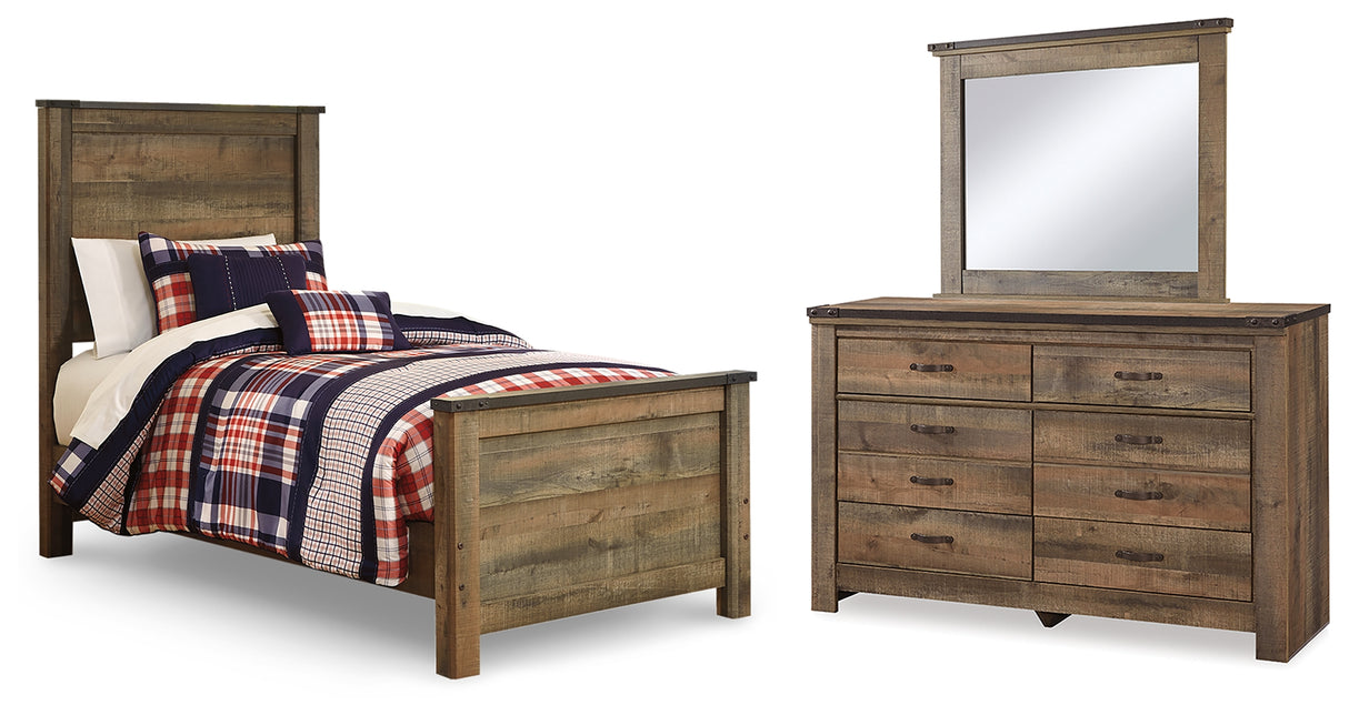 Trinell Twin Panel Bed, Dresser and Mirror from Ashley - Luna Furniture