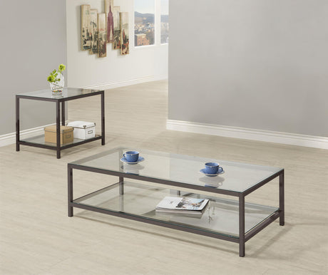 Trini Black Nickel 2-Piece Coffee and End Table Set from Coaster - Luna Furniture