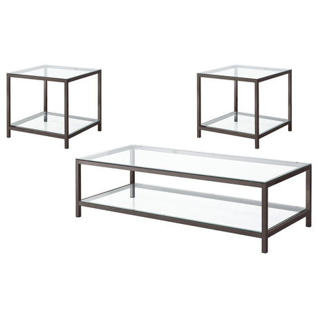 Trini Black Nickel 3-Piece Coffee and End Table Set from Coaster - Luna Furniture