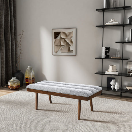 Troni Light Gray Boucle Bench from Midinmod - Luna Furniture