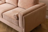 Troya Melon Velvet Sofa With Reversible Cushions from Nova Furniture - Luna Furniture