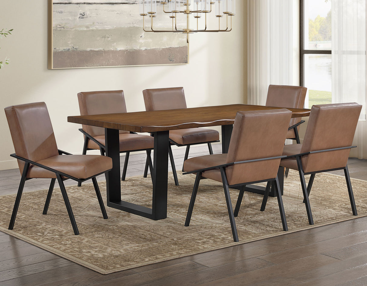 Tucson Mocha 78″ Live Edge Dining Table from Steve Silver - Luna Furniture