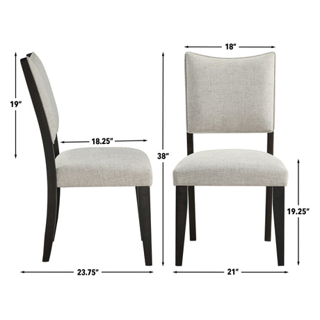 Roatan Black/Oatmeal Upholstered Side Chair, Set of 2 from Steve Silver - Luna Furniture