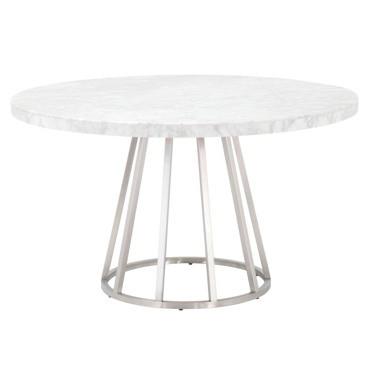 Turino 54" Round Dining Table Carrera Top in White Carrera Marble from Essentials For Living - Luna Furniture