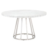 Turino 54" Round Dining Table Carrera Top in White Carrera Marble from Essentials For Living - Luna Furniture