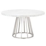 Turino 54" Round Dining Table Carrera Top in White Carrera Marble from Essentials For Living - Luna Furniture