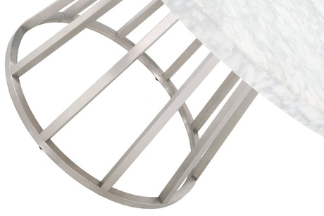 Turino 54" Round Dining Table Carrera Top in White Carrera Marble from Essentials For Living - Luna Furniture