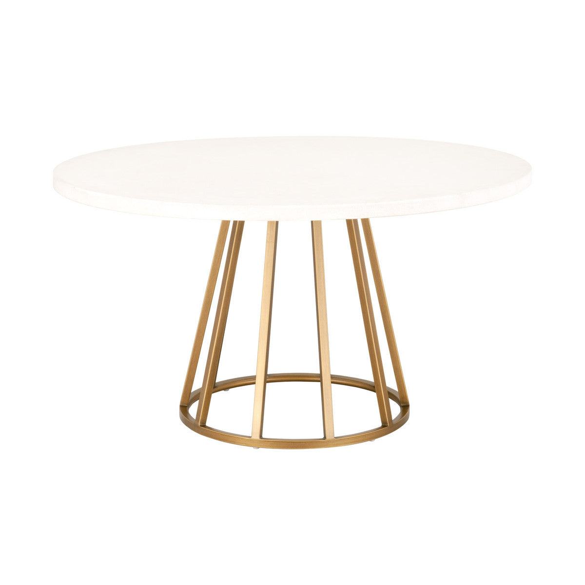 Turino 54" Round Dining Table Concrete Top in White Concrete from Essentials For Living - Luna Furniture