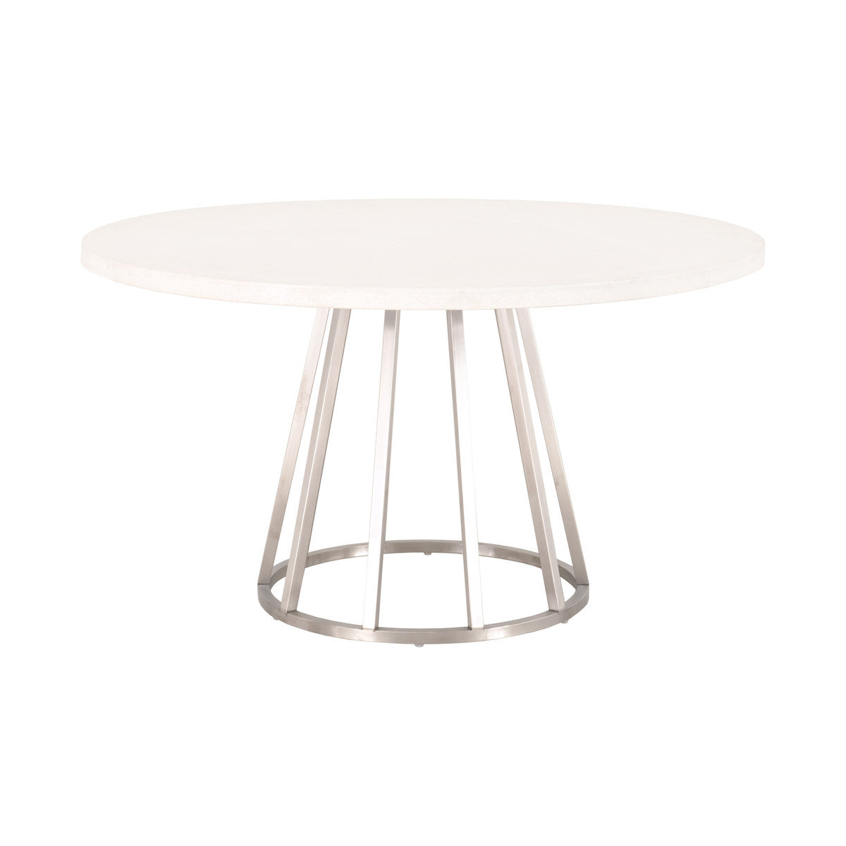 Turino 54" Round Dining Table Concrete Top in White Concrete from Essentials For Living - Luna Furniture